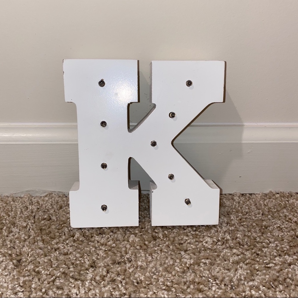 “K” light up decoration